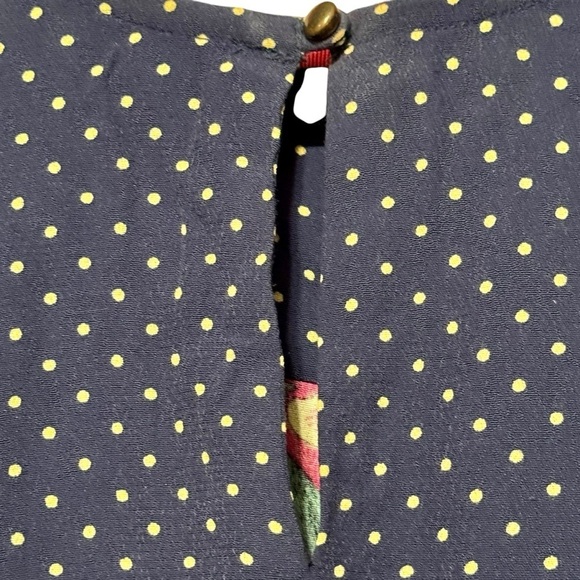 MAEVE Long Sleeve Tropical Bird Floral Print Dress with Polka Dot Contast - Picture 3 of 9